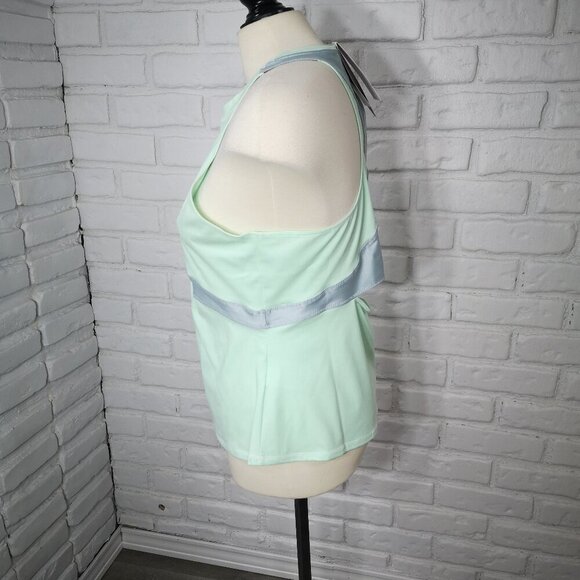 NWT Nike Dri-Fit Ladies Size Large Mint Green & Grey Slim Fit Tennis Tank Top - Picture 4 of 12
